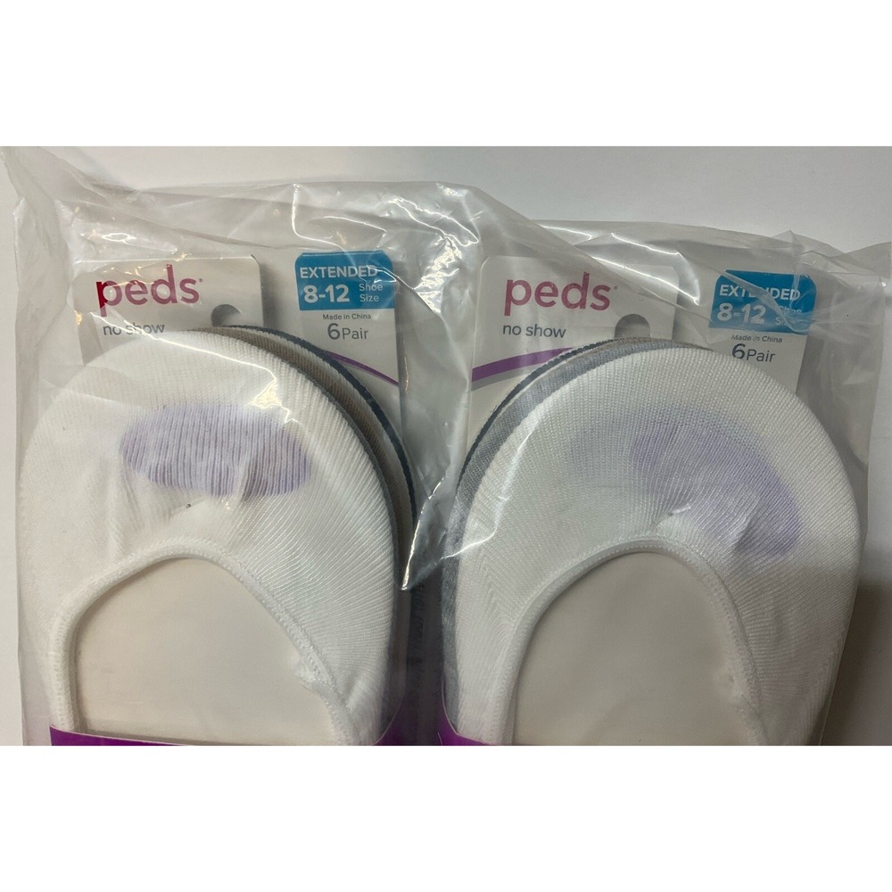 NIP Lot 12 Pairs Peds Low Cut Lightweight No Show Liner Socks Multi Color 8-12 - Picture 2 of 5